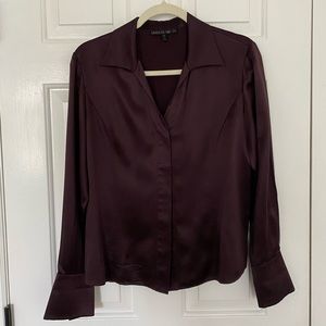 Lafayette 148 Dark Plum Blouse